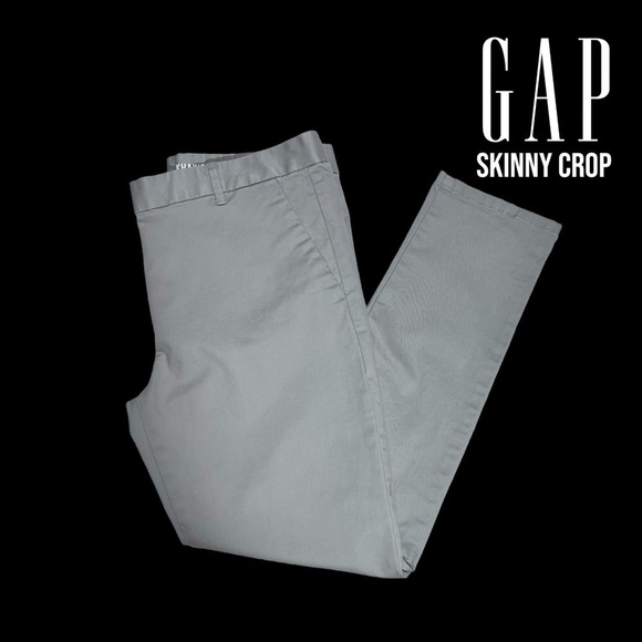GAP (NWOT) Flat Front Skinny Crop Khakis in Dusty Gray Size 10 - Picture 1 of 9